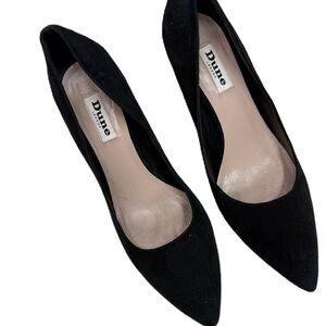 Dune London Black Suede Heels with Pointed Toe sz 6.5